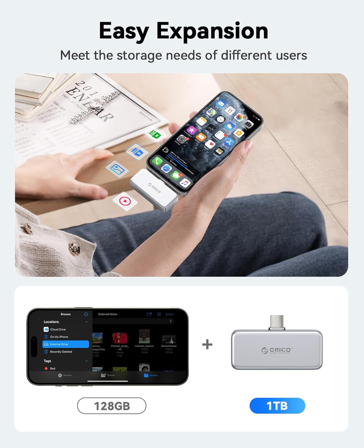 ORI-CO FlashPod 1TB MINI Magnetic Portable SSD up to 2000 MB/s ProRes , iPhone 15 16 Series, Tablets, Laptop