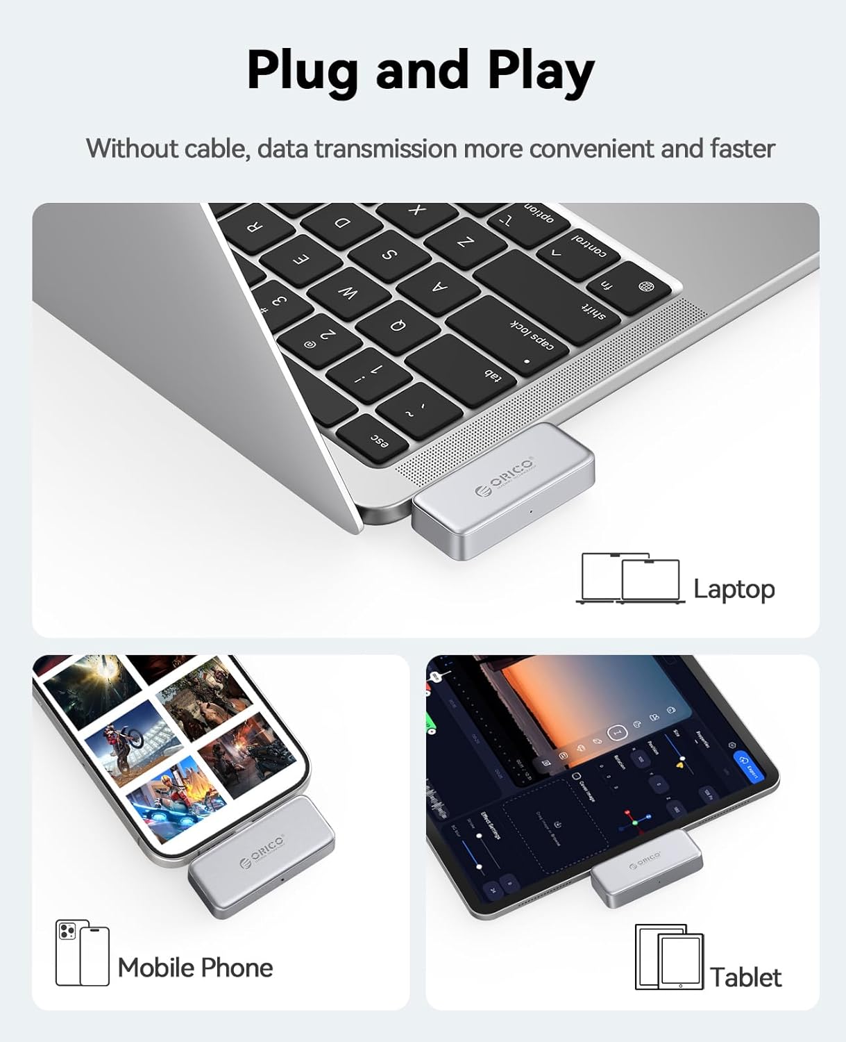 ORI-CO FlashPod 1TB MINI Magnetic Portable SSD up to 2000 MB/s ProRes , iPhone 15 16 Series, Tablets, Laptop