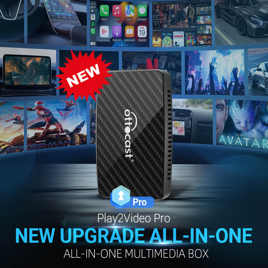 Play2Video Pro Wireless CarPlay/ Android Auto Adapter With YouTube & Netflix
