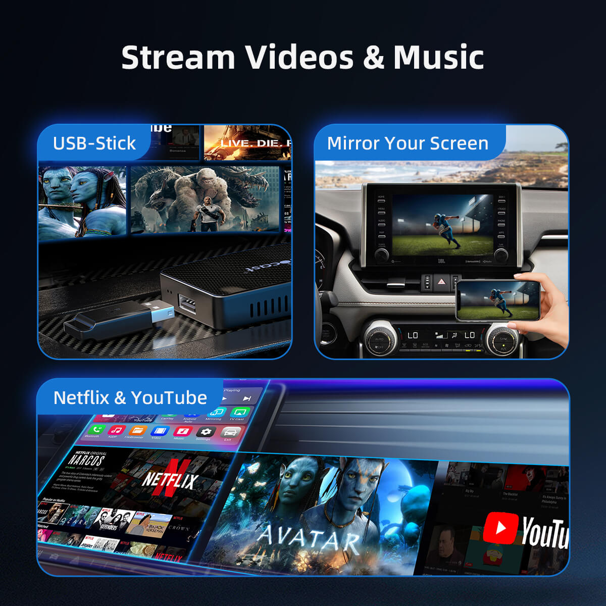 (twitter Special Offer ) Play2Video Pro Wireless CarPlay/ Android Auto 3-in-1 Adapter