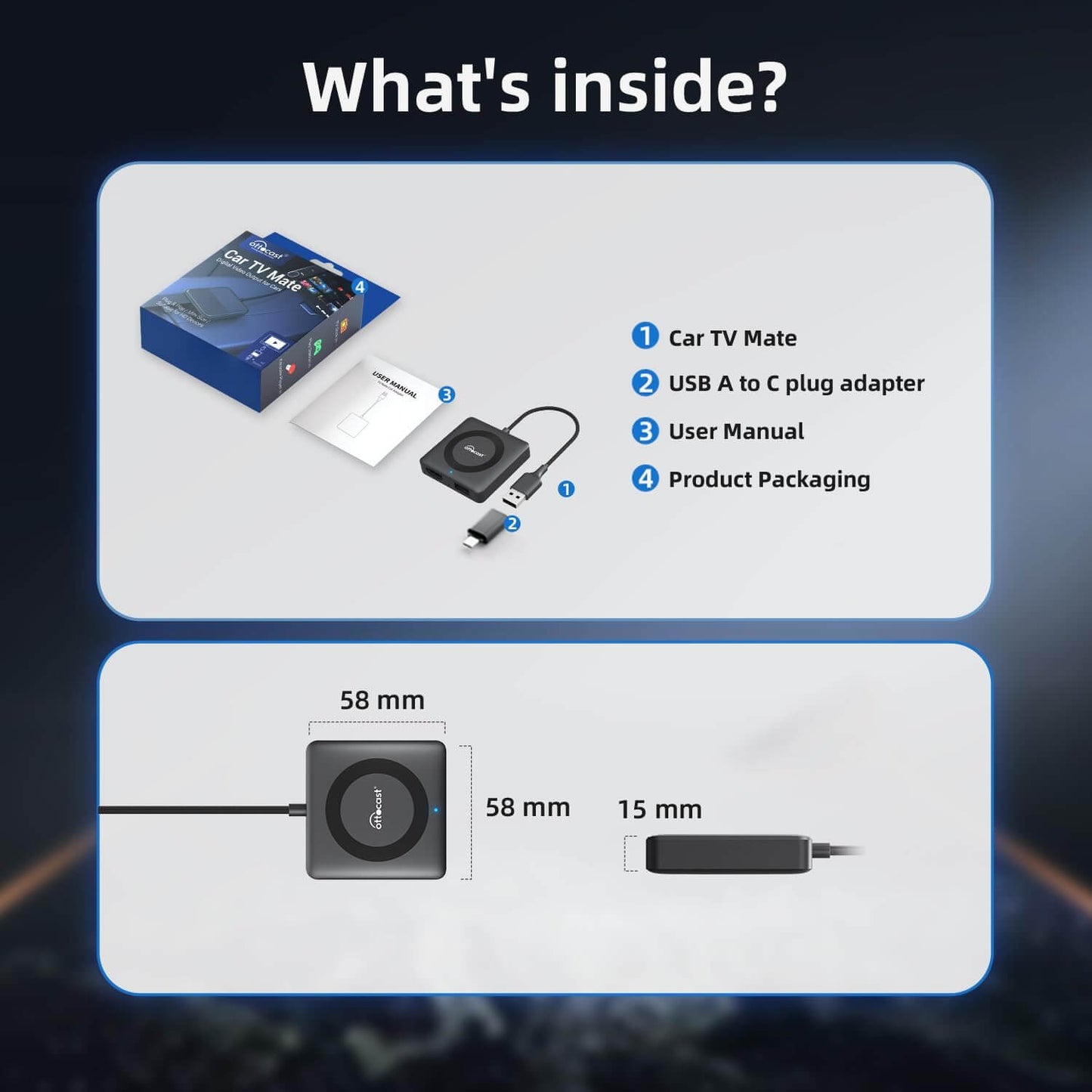 Ottocast Tbox UHD Android 13 CarPlay AI Box with HD Output